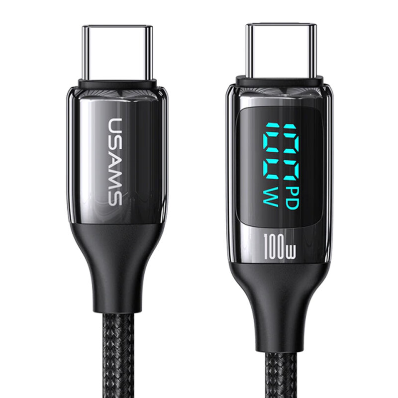 Cablu de date USB-C la Type-C PD100W USAMS U78, 1.2m, negru