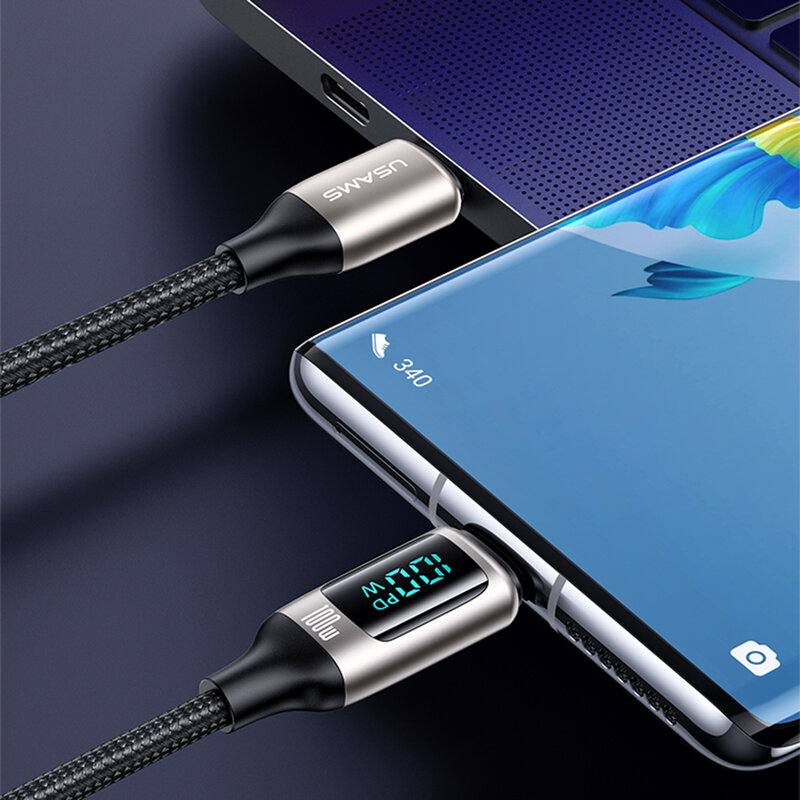 Cablu de date USB-C la Type-C PD100W Usams U78, 1.2m, negru
