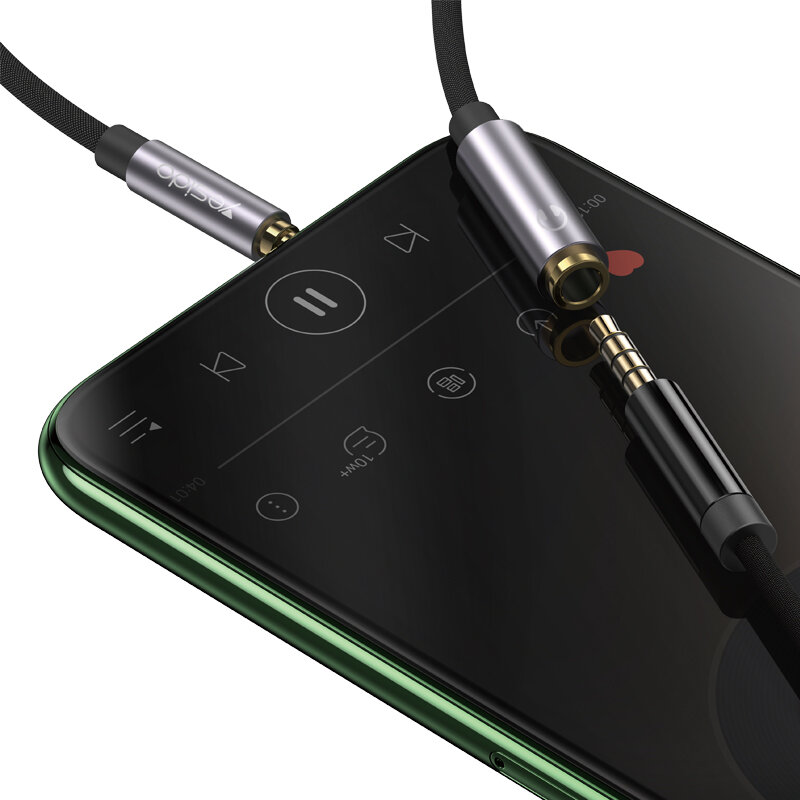 Cablu audio extensie Jack 3.5mm Yesido YAU26, 1m, negru