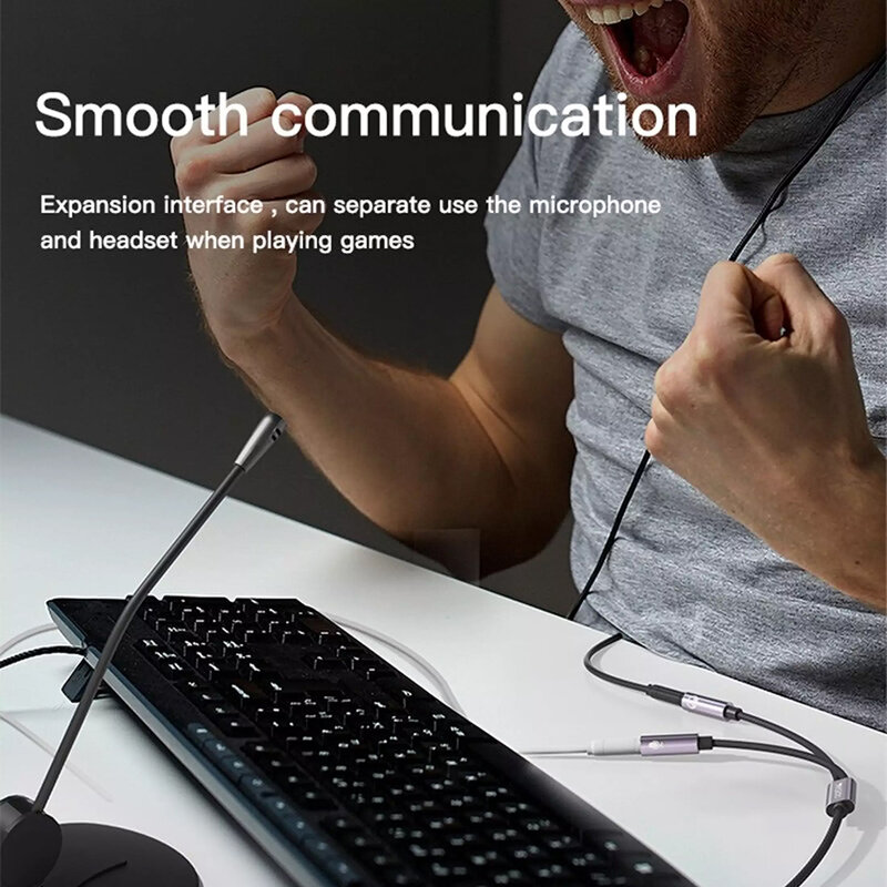 Adaptor casti si microfon Jack 3.5mm Yesido YAU28, 30cm, negru