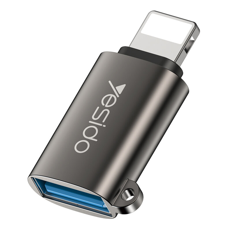 Adaptor OTG USB la iPhone Lightning Yesido GS14, 480Mbps, negru