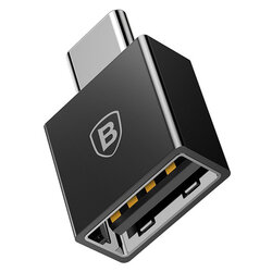 Convertor USB OTG la Type-C Baseus, 2.4A, negru, CATJQ-B01
