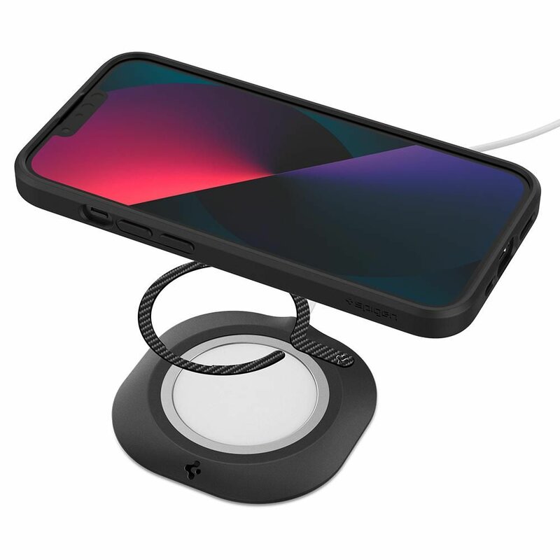 Inel husa adaptor MagSafe incarcare wireless Spigen OneTap, carbon