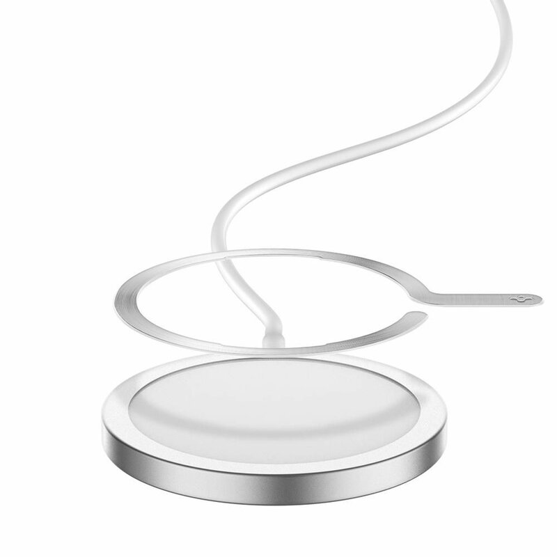 Inel husa adaptor MagSafe incarcare wireless Spigen OneTap, argintiu