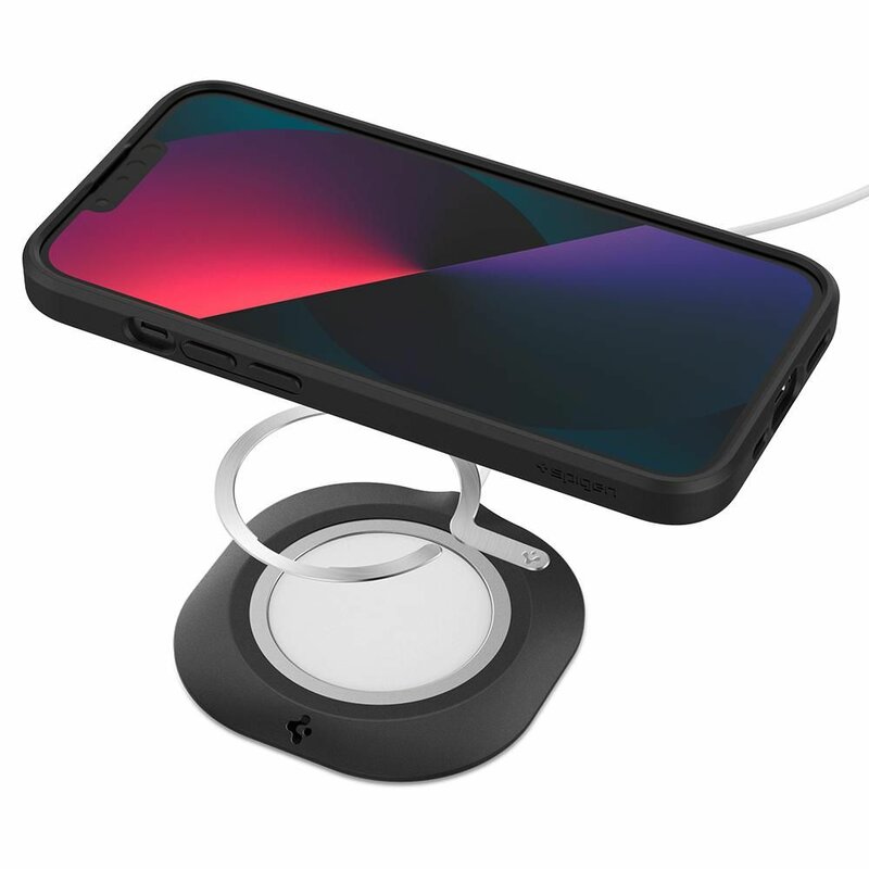 Inel husa adaptor MagSafe incarcare wireless Spigen OneTap, argintiu