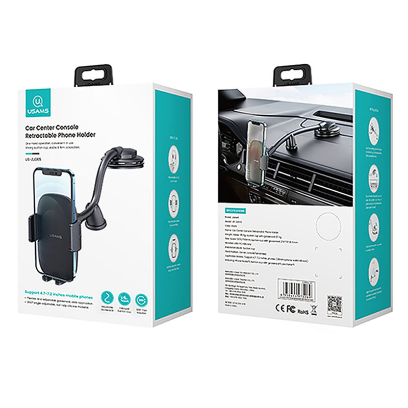 Suport auto prindere bord/ parbriz pentru telefon Usams, negru, US-ZJ065