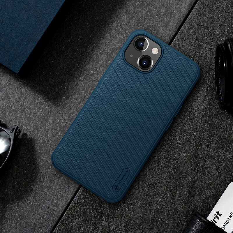 Husa iPhone 13 mini Nillkin Super Frosted Shield Pro Magnetic, albastru