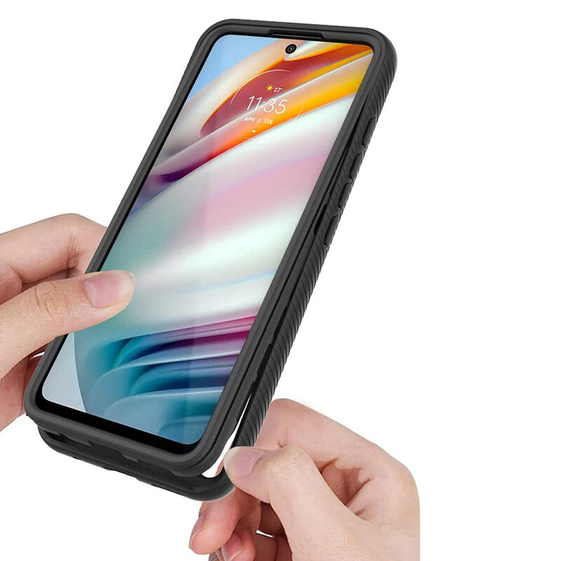 [Pachet 360°] Husa + folie Motorola Moto G60 Techsuit Defense, negru