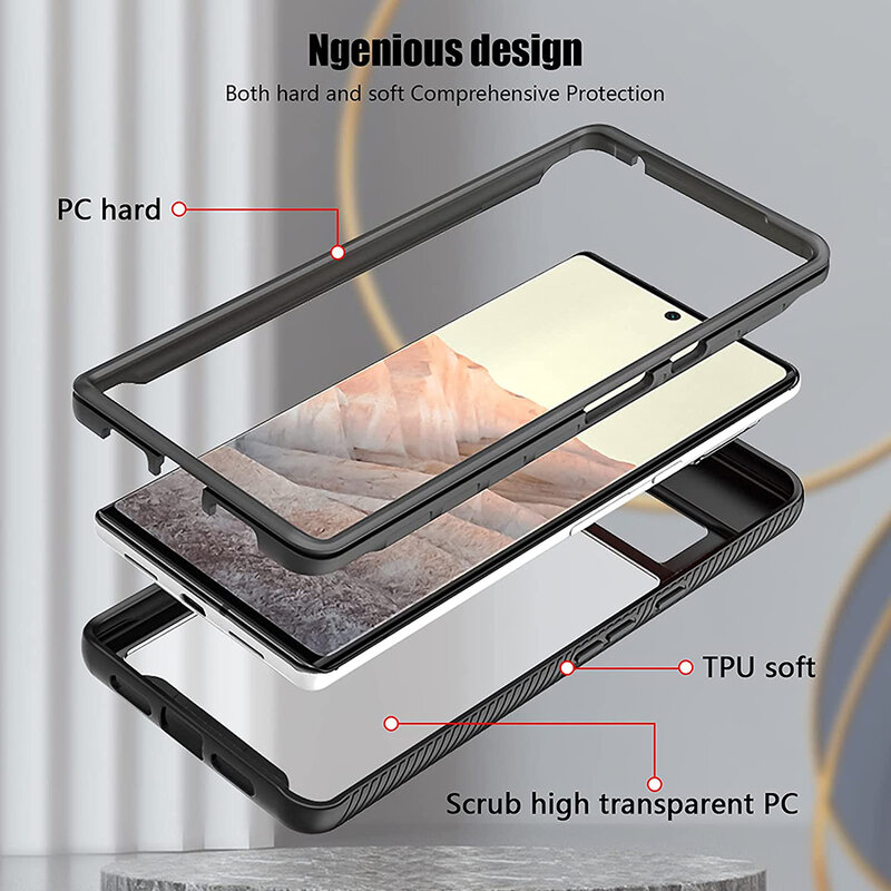 [Pachet 360°] Husa + folie Google Pixel 6 Pro Techsuit Defense, negru