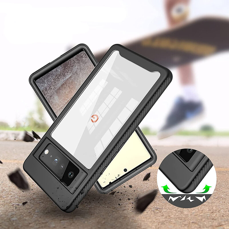 [Pachet 360°] Husa + folie Google Pixel 6 Pro Techsuit Defense, negru