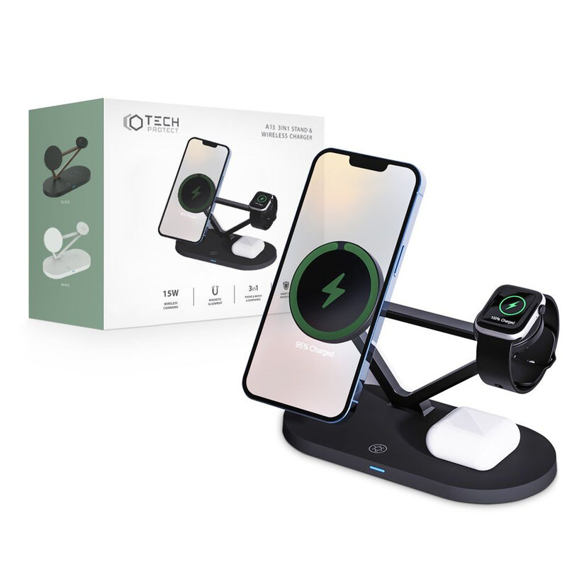 Statie incarcare wireless Apple MagSafe Tech-Protect A13, negru