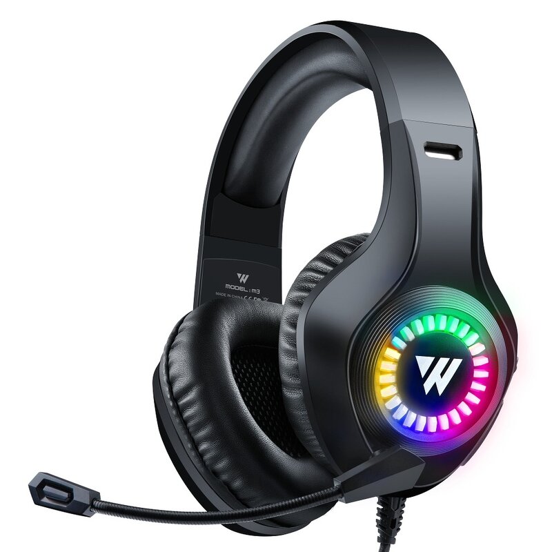 Casti over-ear cu fir Wintory M3, headset gaming wired, negru