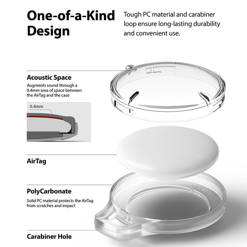 Breloc Apple AirTag Ringke Slim cu holder otel, verde