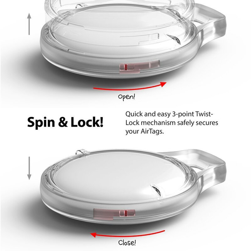 Breloc Apple AirTag Ringke Slim cu holder otel, verde