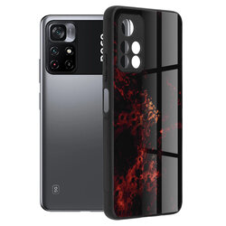 Husa Xiaomi Poco M4 Pro 5G Techsuit Glaze, Red Nebula