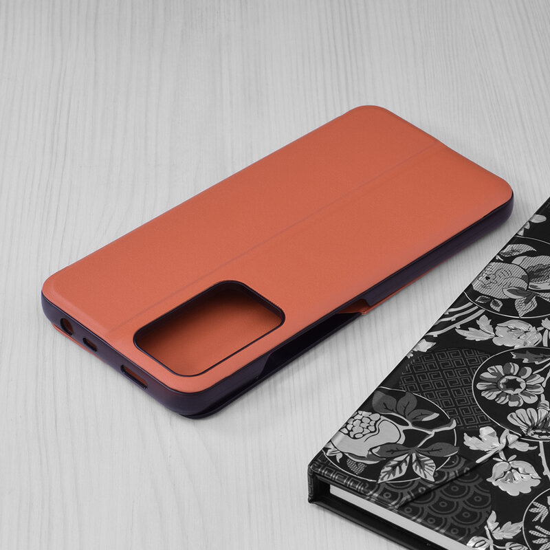 Husa Xiaomi Redmi Note 11 Pro+ 5G Eco Leather View flip tip carte, portocaliu