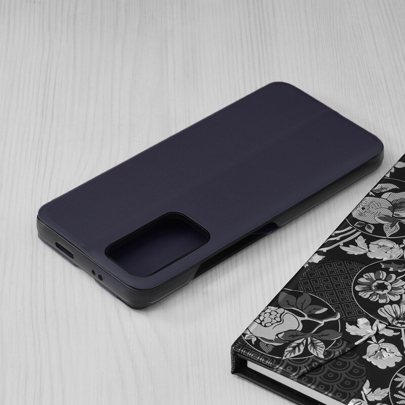 Husa Xiaomi Redmi Note 11 Eco Leather View flip tip carte, albastru