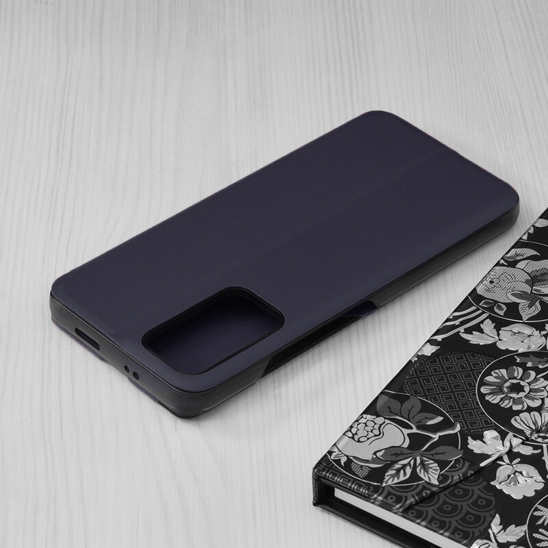 Husa Xiaomi Poco M4 Pro 5G Eco Leather View flip tip carte, albastru