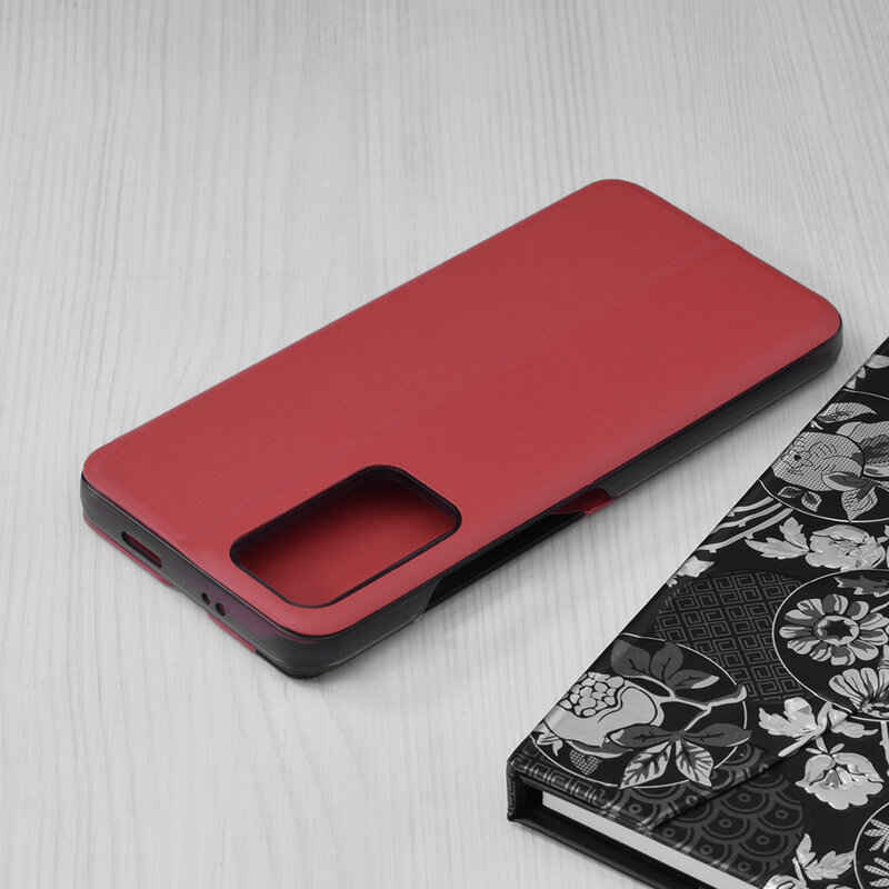 Husa Xiaomi Redmi Note 11 Eco Leather View flip tip carte, rosu
