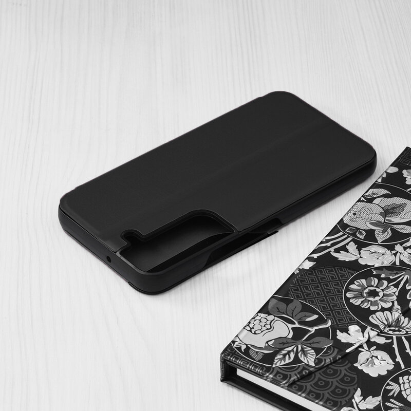Husa Samsung Galaxy S22 5G Eco Leather View flip tip carte, negru