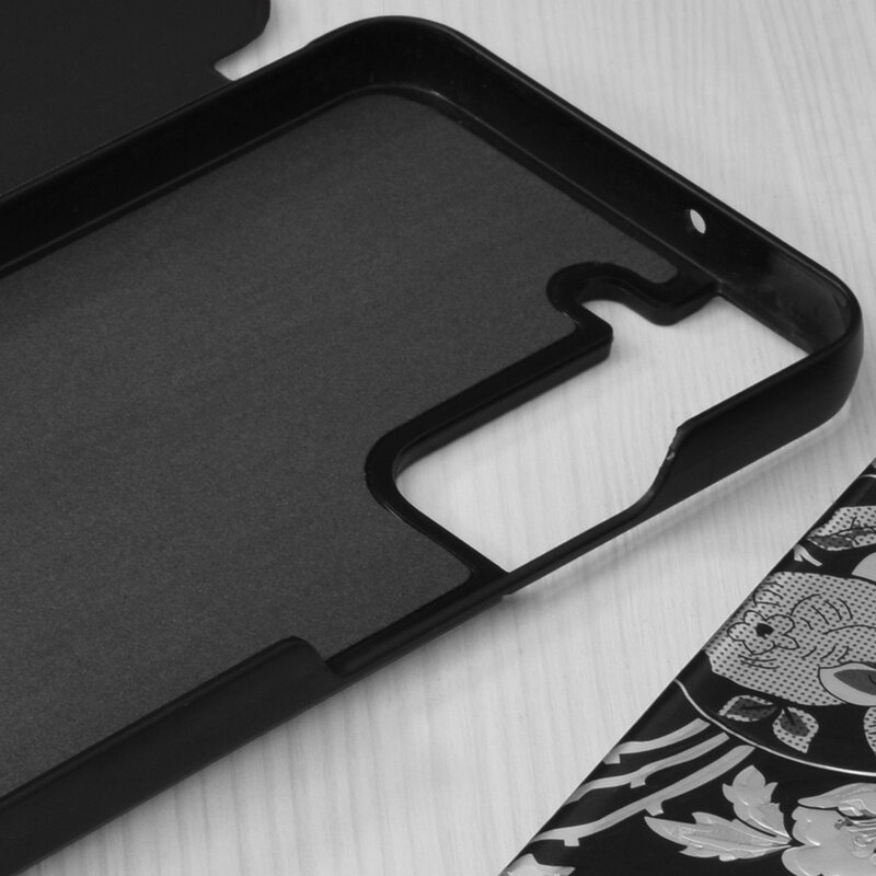 Husa Samsung Galaxy S22 5G Eco Leather View flip tip carte, negru