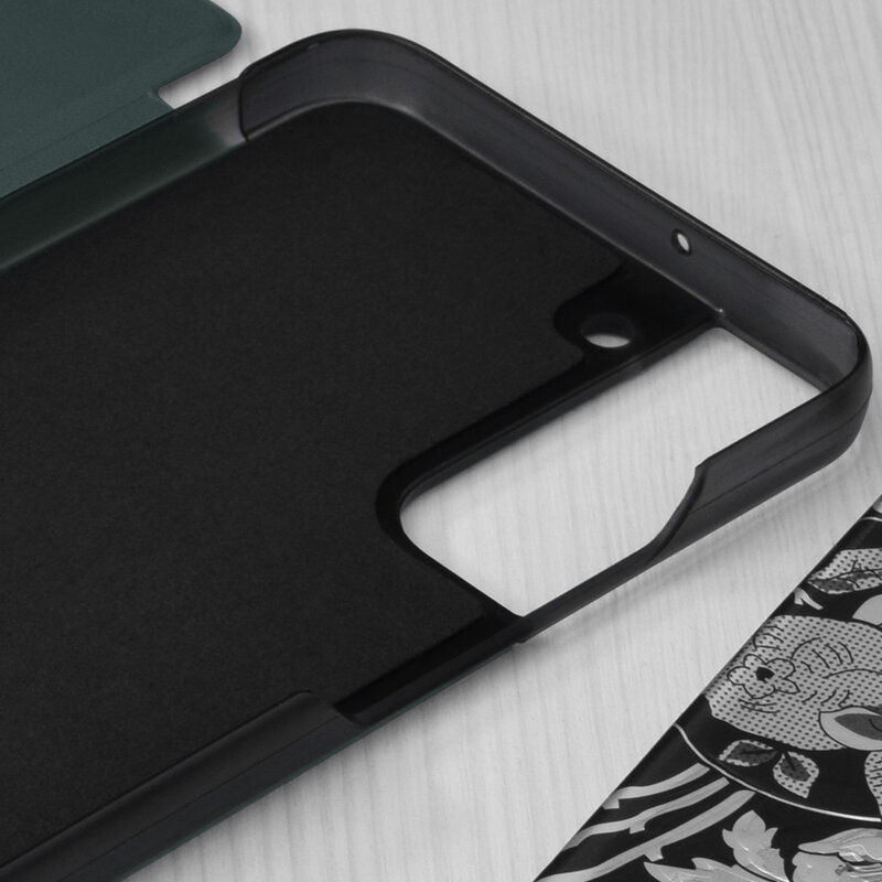 Husa Samsung Galaxy S22 Plus 5G Eco Leather View flip tip carte, verde