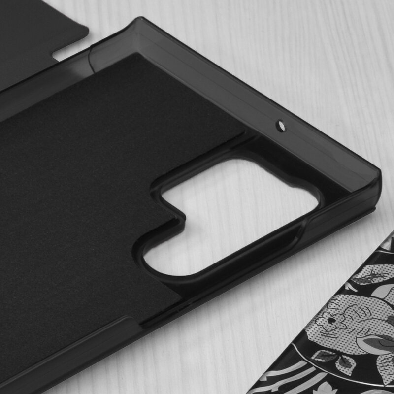 Husa Samsung Galaxy S22 Ultra 5G Eco Leather View flip tip carte, negru