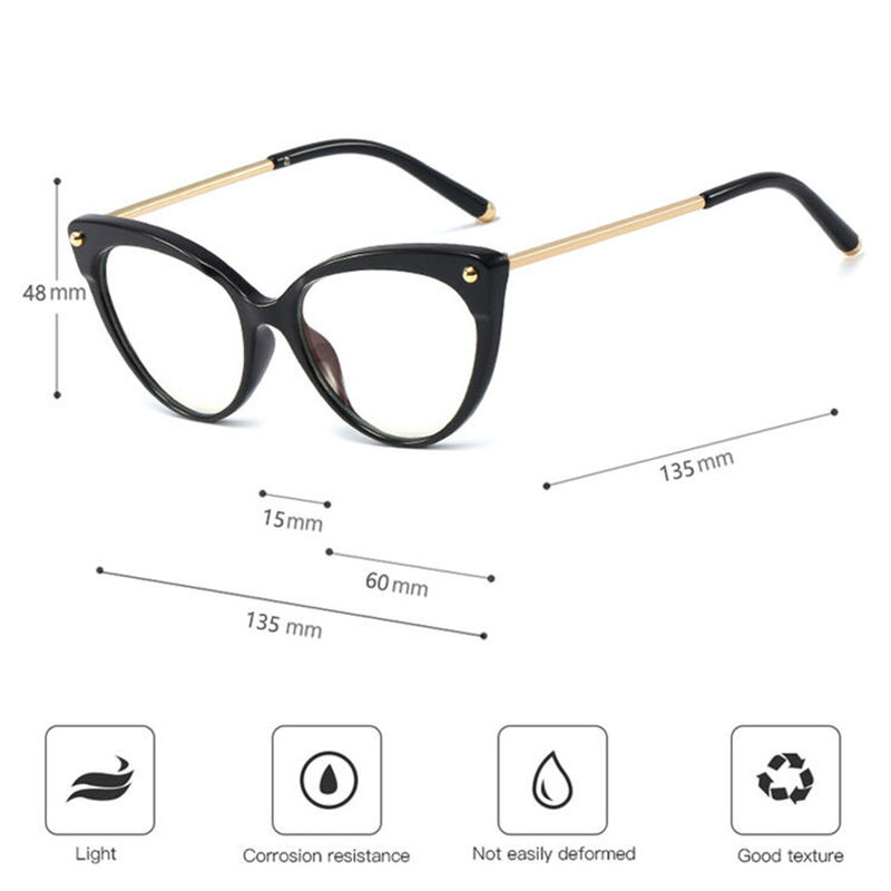 Ochelari cat eye calculator anti lumina albastra Techsuit, negru, F93308