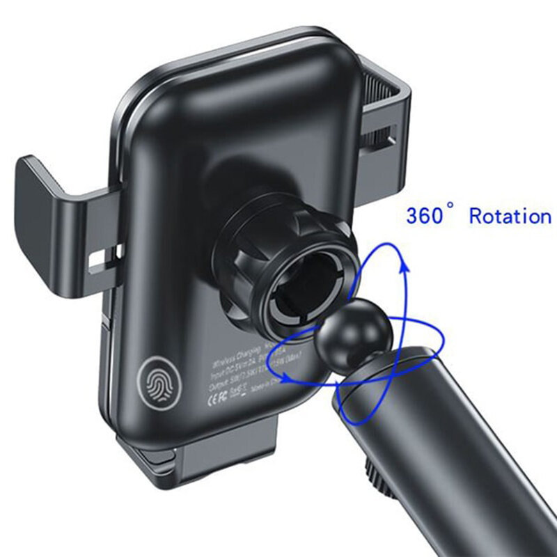 Suport telefon auto, incarcare wireless 15W Yesido C121, negru