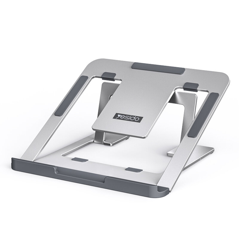 Suport laptop aluminiu Yesido LP02, stand reglabil, argintiu
