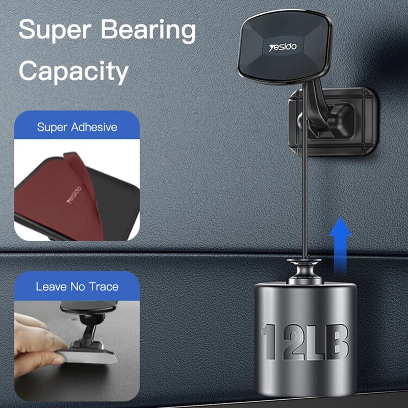 Suport auto magnetic pentru telefon Yesido C129, negru