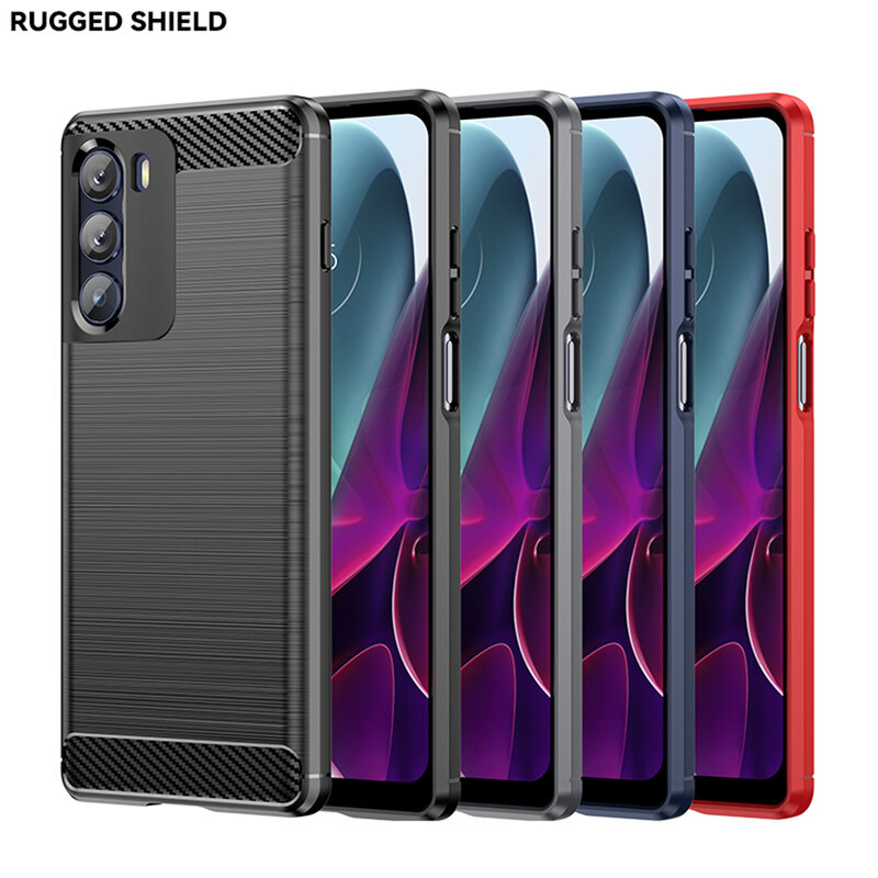 Husa Motorola Moto G200 5G Techsuit Carbon Silicone, negru