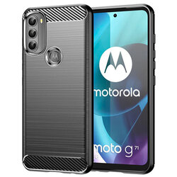 Husa Motorola Moto G71 5G Techsuit Carbon Silicone, negru