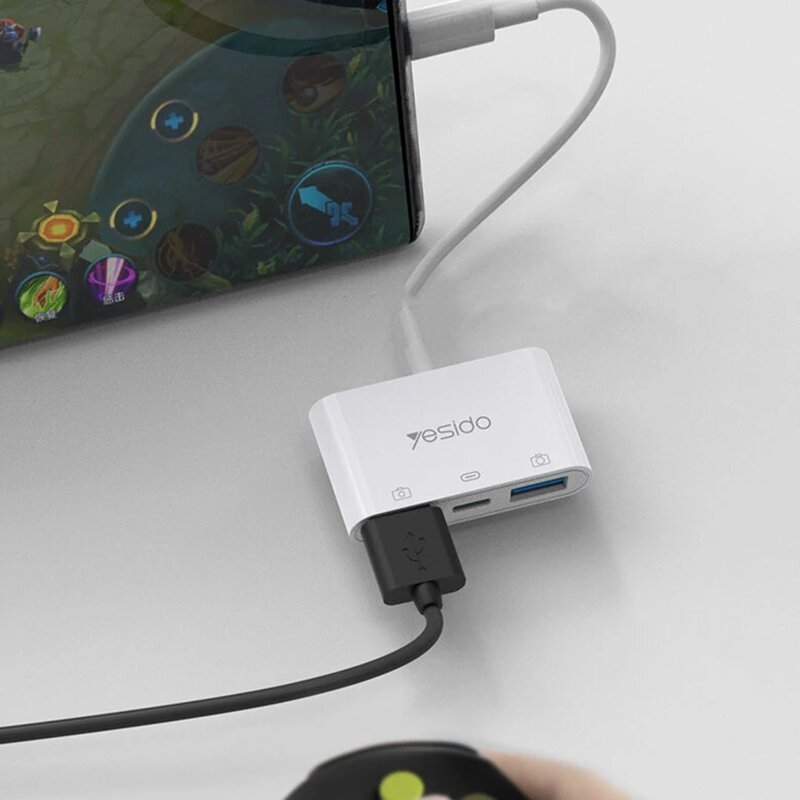 Adaptor OTG Type-C la 2x USB 2.0, PD Quick Charge Yesido GS17