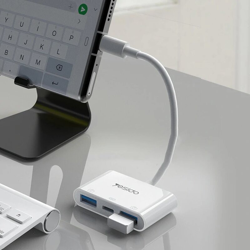 Adaptor OTG Type-C la 2x USB 2.0, PD Quick Charge Yesido GS17