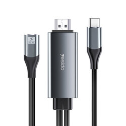 Cablu adaptor USB-C, Type-C PD3.0 la HDMI 4K Yesido HM01, 1.8m