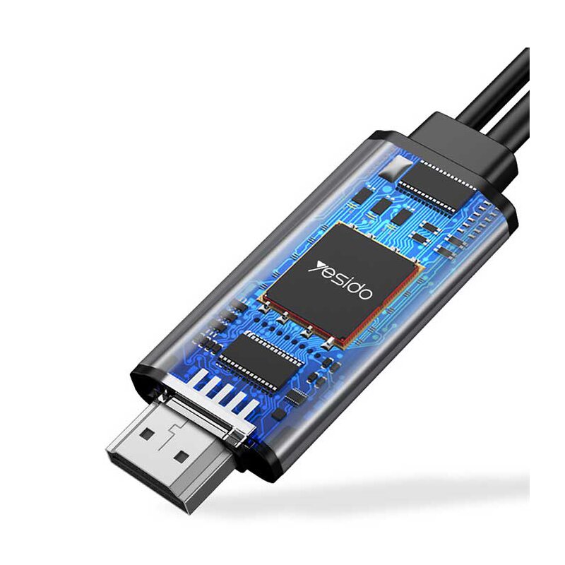 Cablu adaptor Type-C, USB la HDMI 4K Yesido HM02, 1.8m, negru
