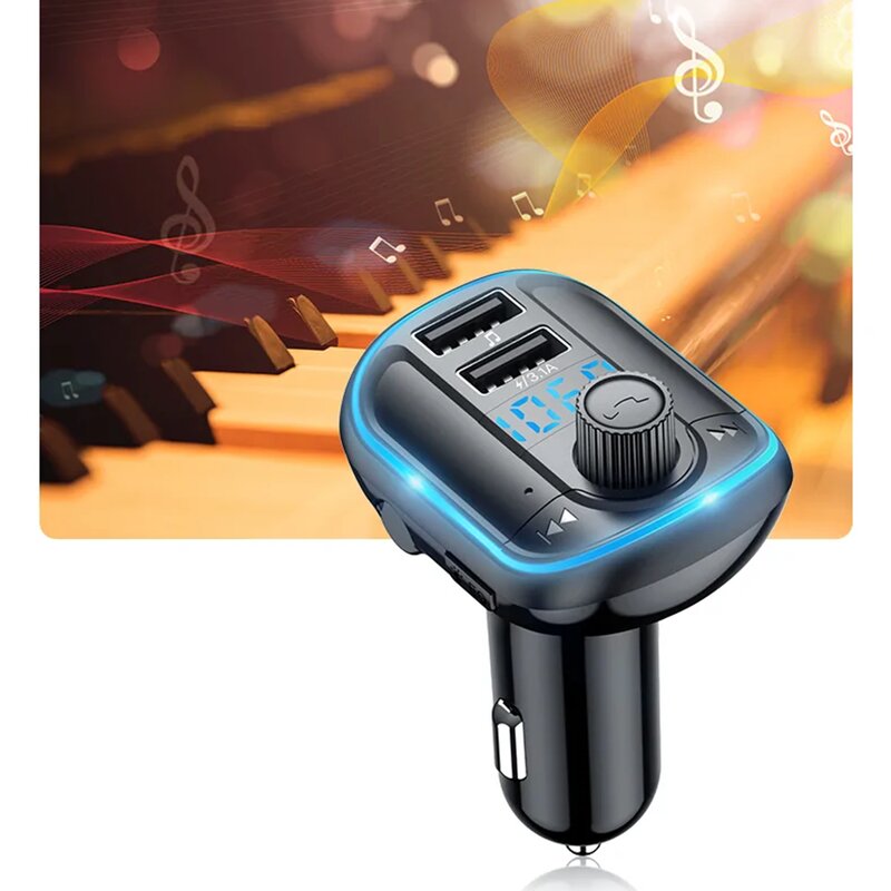 Modulator FM Bluetooth 2x USB, MicroSD Yesido Y44, 3.1A, negru