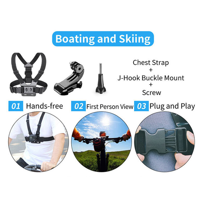 Set accesorii GoPro Hero, camera video actiune 216in1 Techsuit CAL38