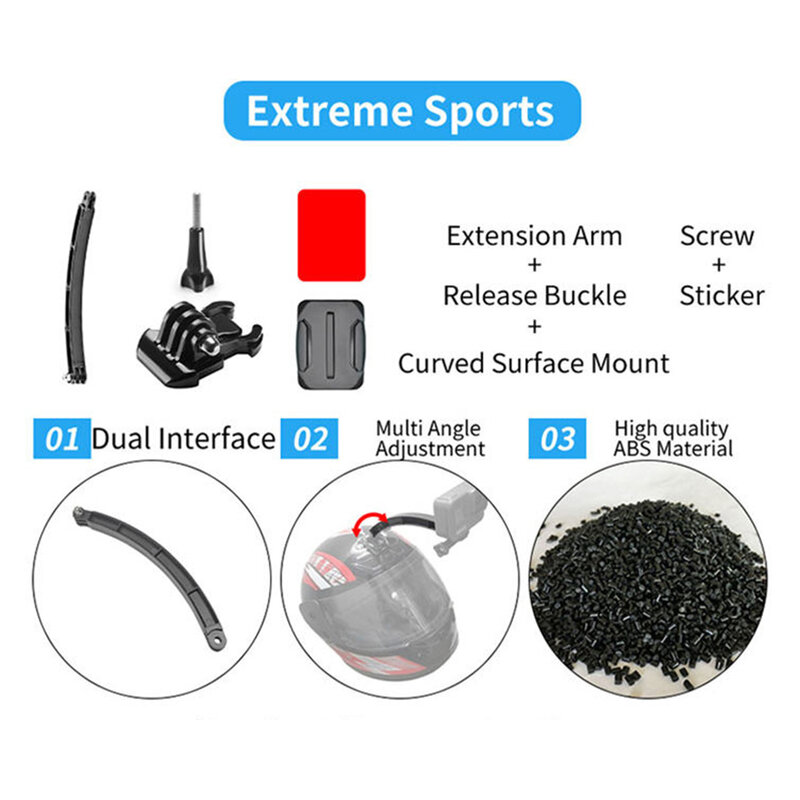 Set accesorii GoPro Hero, camera video actiune 216in1 Techsuit CAL38