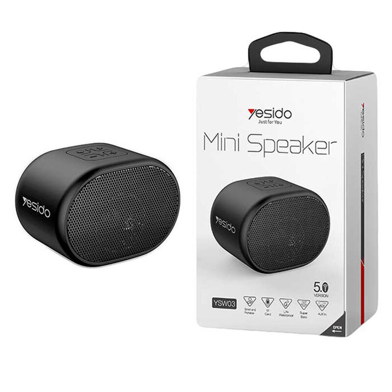 Mini boxa portabila wireless Bluetooth Yesido YSW03, 10W, negru