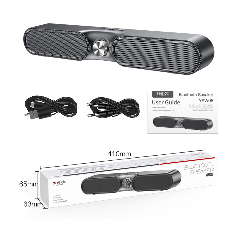 Boxa portabila wireless cu bass puternic Yesido YSW05, 10W, negru