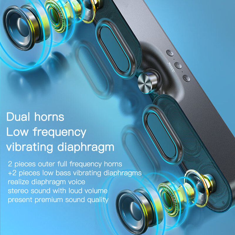 Boxa portabila wireless cu bass puternic Yesido YSW05, 10W, negru