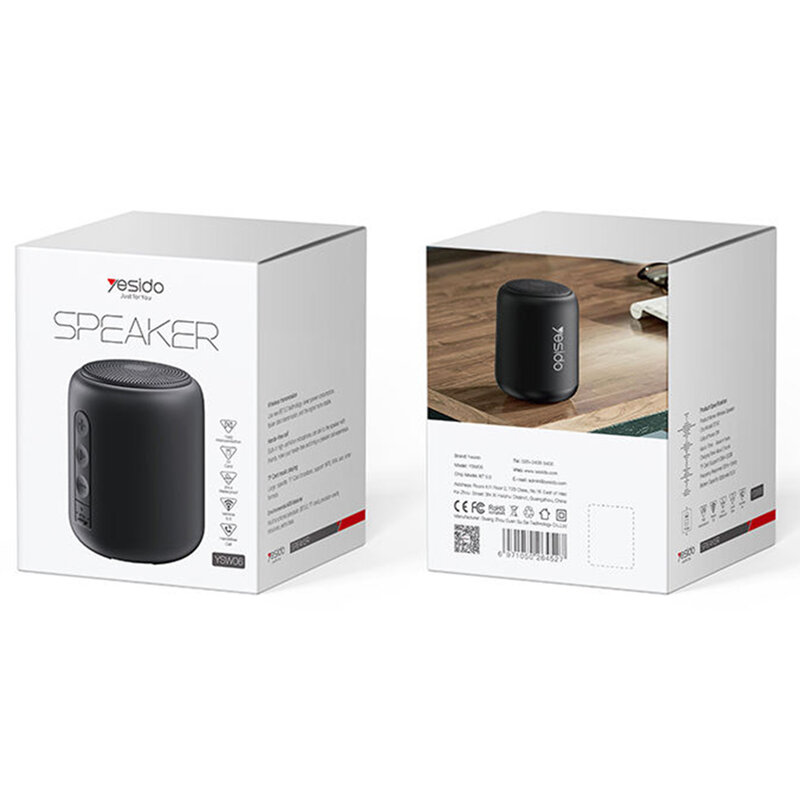 Mini boxa portabila wireless pentru telefon Yesido YSW06, negru