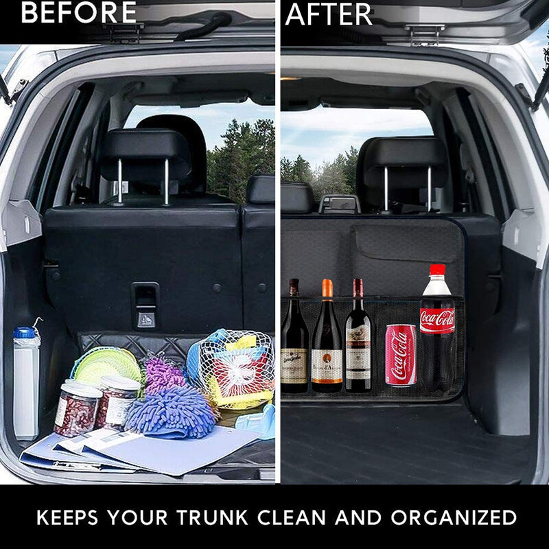 Organizator bancheta portbagaj auto cu 9 buzunare, negru, OCS-02