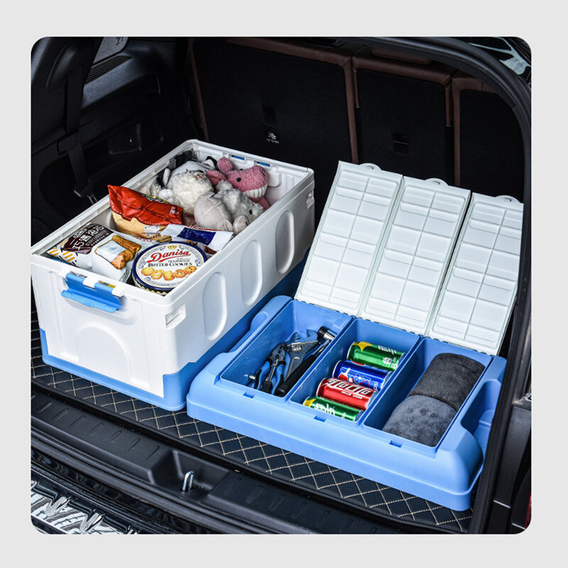 Cutie organizator portbagaj auto pliabila, universala din plastic, TOB01