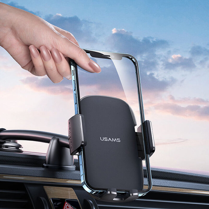 Suport auto prindere bord/ parbriz pentru telefon Usams, negru, US-ZJ065