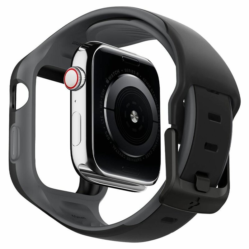 [Pachet husa + curea] Apple Watch 7 41mm Spigen Liquid Air Pro, negru