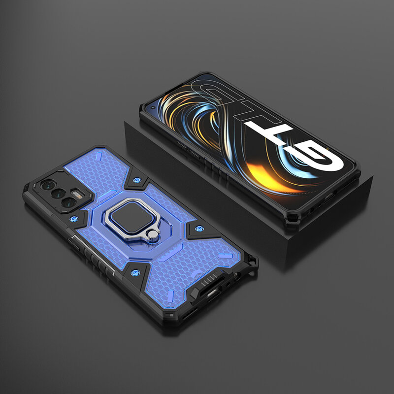 Husa antisoc Realme GT 5G Techsuit Honeycomb, albastru