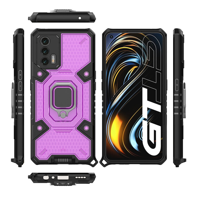 Husa antisoc Realme GT 5G Techsuit Honeycomb, roz